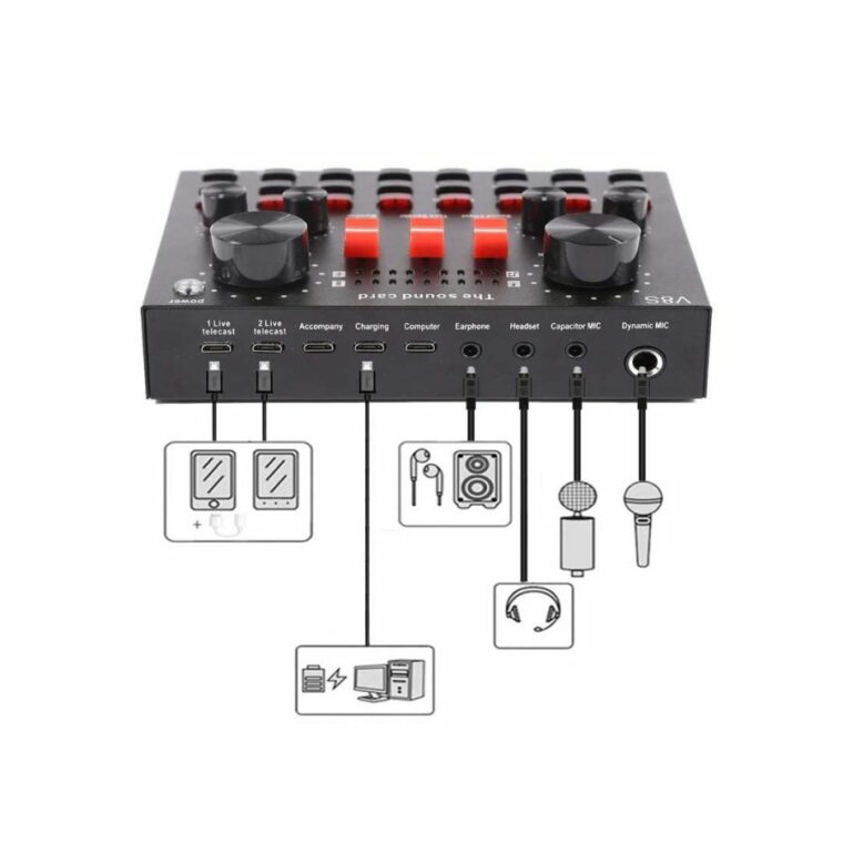 Tarjeta de sonido/consola para transmisiones  169 soles modelo V8S