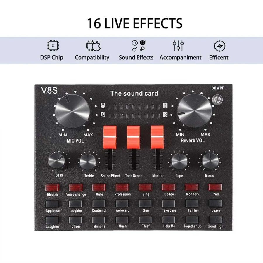 Tarjeta de sonido/consola para transmisiones  169 soles modelo V8S